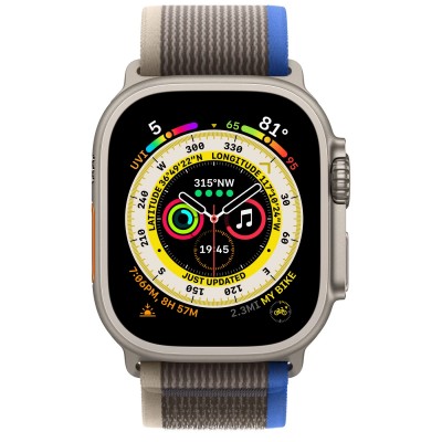Apple Watch Ultra GPS + Cellular 49mm Titanium Case з Blue/Gray Trail Loop - S/M (MNHE3, MNHL3)