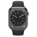 Apple Watch Series 8 GPS + Cellular 45mm Graphite Stainless Steel Case with Midnight Sport Band - Regular (MNKU3)