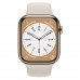 Apple Watch Series 8 GPS + Cellular 45mm Gold Stainless Steel Case with Starlight Sport Band - Regular (MNKM3)