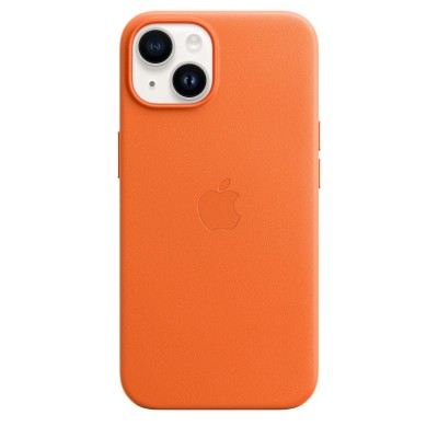 Apple iPhone 14 Leather Case with MagSafe - Orange (MPP83)