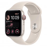 Apple Watch SE 2 GPS + Cellular 44mm Starlight Aluminum Case with Starlight Sport Band - Regular (MNPT3)