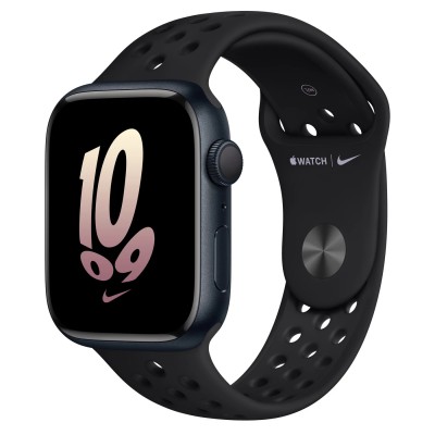 Apple Watch Nike Series 8 GPS 45mm Midnight Aluminum Case with Black/Black Nike Sport Band - Regular (MPH43)