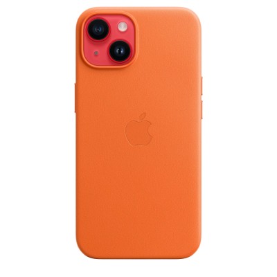 Apple iPhone 14 Leather Case with MagSafe - Orange (MPP83)