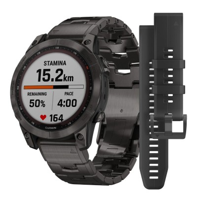 Смарт-часы Garmin Fenix 7 Sapphire Solar Carbon Grey DLC Titanium with Carbon Grey DLC Vented Titanium Band (010-02540-39)