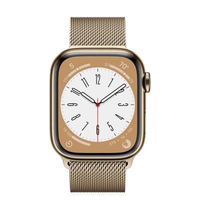 Apple Watch Series 8 GPS + Cellular 41mm Gold Stainless Steel Case with Milanese Loop Gold (MNJE3, MNJF3)