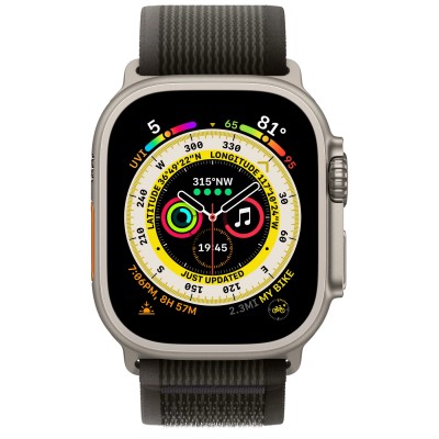 Apple Watch Ultra GPS + Cellular 49mm Titanium Case з Black/Gray Trail Loop - S/M (MQF43, MQFW3)