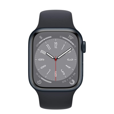 Apple Watch Series 8 GPS 41mm Midnight Aluminum Case with Midnight Sport Band - M/L (MNU83)