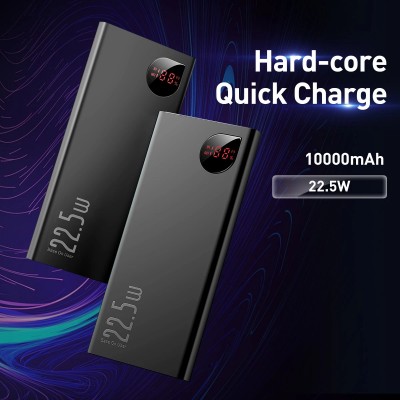 Внешний аккумулятор Baseus Adaman Metal Digital Display PD3.0+QC3.0 22.5W 10000mAh Black (PPAD000001)