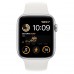 Apple Watch SE 2 GPS 44mm Silver Aluminum Case with White Sport Band - M/L (MNTJ3)