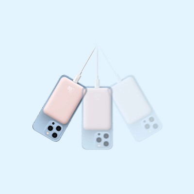 Внешний аккумулятор с беспроводной зарядкой Baseus Magnetic Wireless Power Bank 6000mAh 20W Pink (PPCX020004)