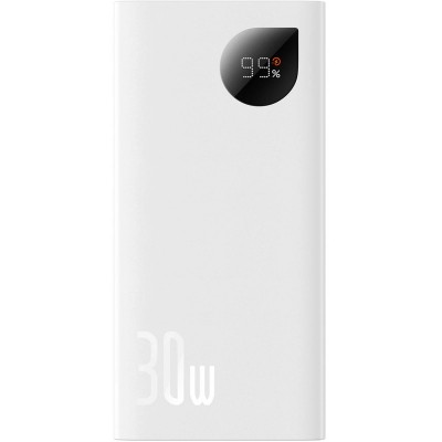 Внешний аккумулятор Baseus Adaman Metal Digital Display 10000 mAh 30W White (PPAD040002)
