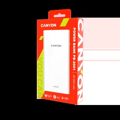 Внешний аккумулятор Canyon 20000 mAh PB-2001 - White (CNE-CPB2001W)