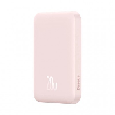Внешний аккумулятор с беспроводной зарядкой Baseus Magnetic Wireless Power Bank 6000mAh 20W Pink (PPCX020004)