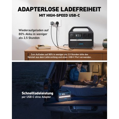 Портативная зарядная станция Anker 535 PowerHouse - 512Wh, 500W