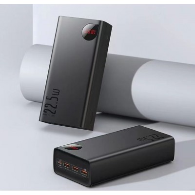Внешний аккумулятор Baseus Adaman Metal Digital Display Quick Charge Power Bank 40000mAh 22.5W Black (PPAD020001)