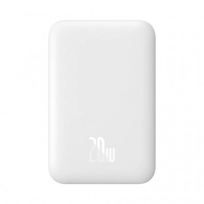 Внешний аккумулятор с беспроводной зарядкой Baseus Magnetic Wireless Power Bank 6000mAh 20W White (PPCX020002)
