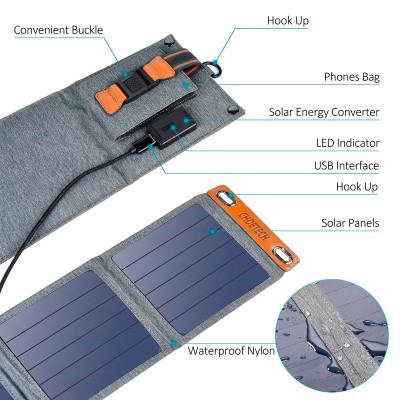 Зарядное устройство на солнечной батарее Choetech 14W Portable Solar Charger Panel with USB (SC004)