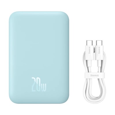 Внешний аккумулятор с беспроводной зарядкой Baseus Magnetic Wireless Power Bank 6000mAh 20W Blue (PPCX020003)