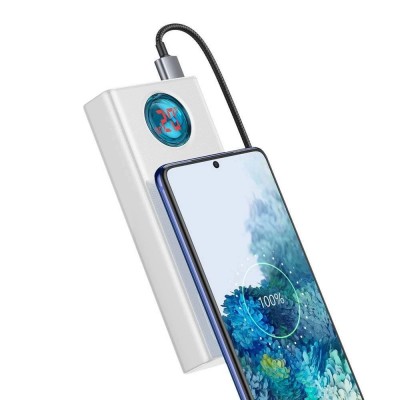 Внешний аккумулятор Baseus Amblight Digital Display Quick Charge 65W 30000mAh White (PPLG-A02)