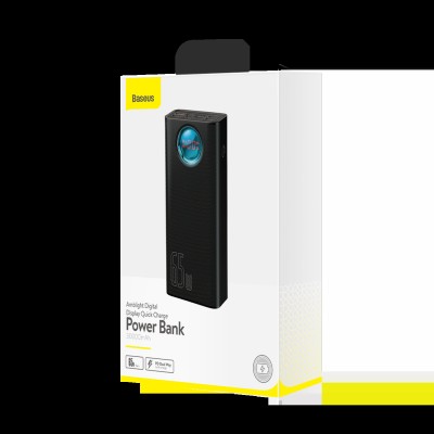 Внешний аккумулятор Baseus Amblight Digital Display Quick Charge Power Bank 30000mAh 65W Black (PPLG-A01)