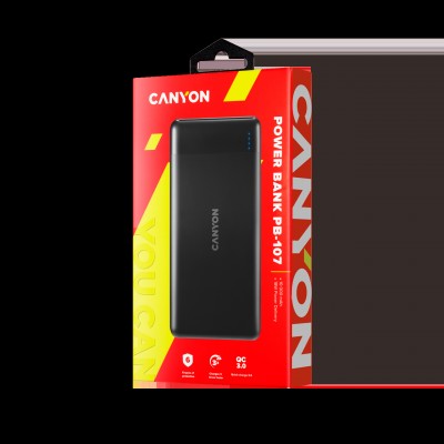 Внешний аккумулятор Canyon 10000 mAh PB-107 - Black (CNE-CPB1007B)
