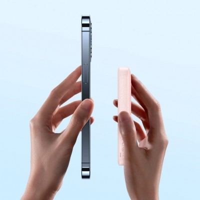 Внешний аккумулятор с беспроводной зарядкой Baseus Magnetic Wireless Power Bank 6000mAh 20W Pink (PPCX020004)