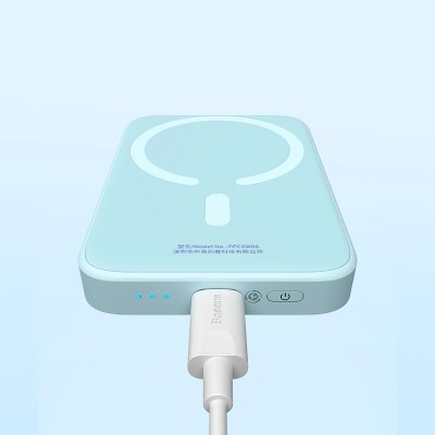 Внешний аккумулятор с беспроводной зарядкой Baseus Magnetic Wireless Power Bank 6000mAh 20W Blue (PPCX020003)