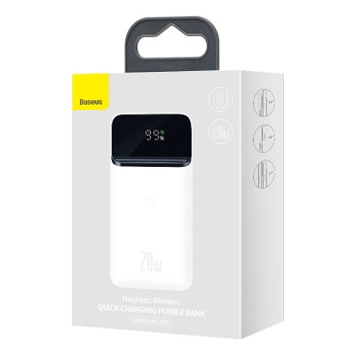 Зовнішній акумулятор Baseus Magnetic Wireless Quick Charging Power Bank 10000mAh 20W 2022 Edition - White (PPCX010102)