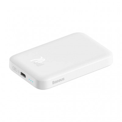 Внешний аккумулятор с беспроводной зарядкой Baseus Magnetic Wireless Power Bank 6000mAh 20W White (PPCX020002)