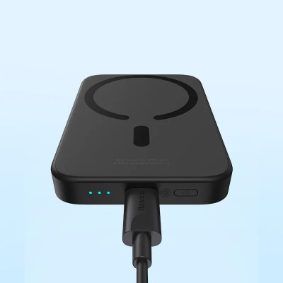 Внешний аккумулятор с беспроводной зарядкой Baseus Magnetic Wireless PowerBank 6000mAh 20W Black (PPCX020001)