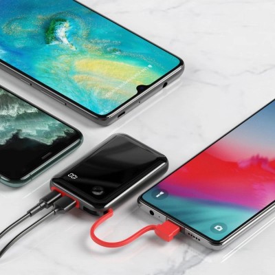 Зовнішній акумулятор Baseus Mini S Digital Display Power Bank 10000mAh (with Type-C cable) Black (PPXF-A01)