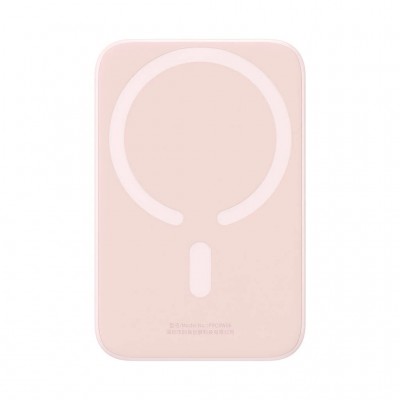Внешний аккумулятор с беспроводной зарядкой Baseus Magnetic Wireless Power Bank 6000mAh 20W Pink (PPCX020004)
