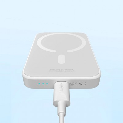 Внешний аккумулятор с беспроводной зарядкой Baseus Magnetic Wireless Power Bank 6000mAh 20W White (PPCX020002)