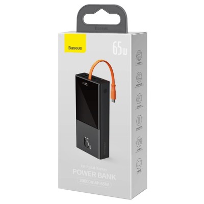Зовнішній акумулятор Baseus Elf Digital Display 65W 20000mAh Black (PPJL000001)