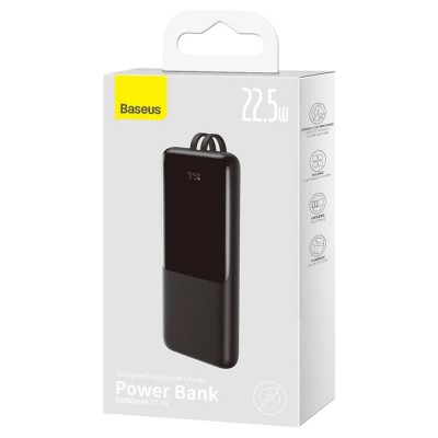 Зовнішній акумулятор Baseus Elf Digital Display Fast Charge 10000mAh 22.5W Black (PPJL010001)