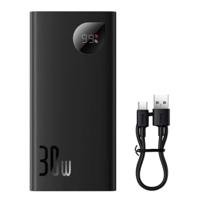 Внешний аккумулятор Baseus Adaman Metal Digital Display 10000mAh 30W Black (PPAD040001)