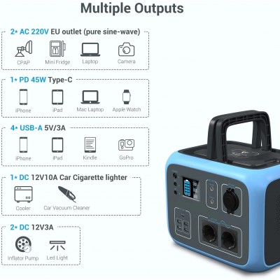 Портативная зарядная станция BLUETTI PowerOak AC50S Portable Power Station | 300W 500Wh - Blue