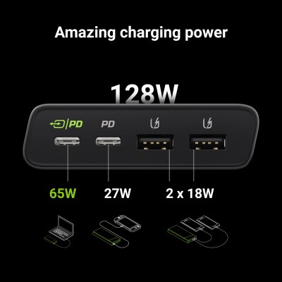 Внешний аккумулятор Green Cell GC PowerPlay Ultra 128 W 26800 mAh - Black (PBGC04)