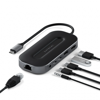 Мультипортовий адаптер Satechi USB-4 MultiPort W2.5G Ethernet Adapter Space Gray (ST-U4MGEM)
