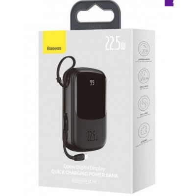 Внешний аккумулятор Baseus Qpow Digital Display Quick Charging Power Bank 20W 20000mAh Black (PPQD-H01)