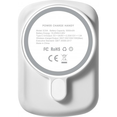 Портативное зарядное устройство LAUT Power Charge Handy with MagSafe Power Bank 5000mAh - White (L_PCH_WM)