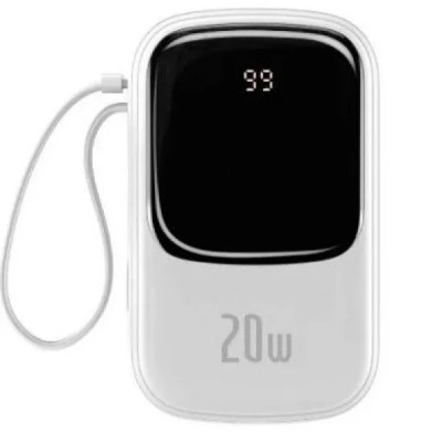 Зовнішній акумулятор Baseus Qpow Digital Display Quick Charging Power Bank 20W 20000mAh White (PPQD-H02)