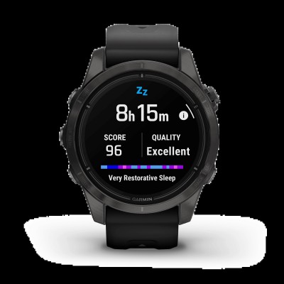 Смарт-часы Garmin Epix Pro (Gen 2) Sapphire Edition, 42 mm Carbon Grey DLC Titanium with Black Band (010-02802-15)
