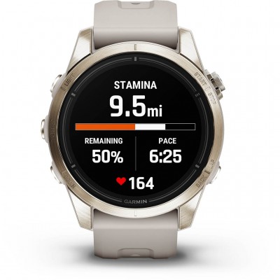 Смарт-годинник Garmin Epix Pro (Gen 2) Sapphire Edition, 42 mm Soft Gold with Light Sand Band (010-02802-11)