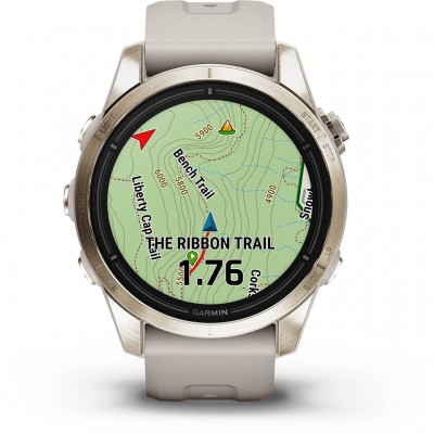 Смарт-годинник Garmin Epix Pro (Gen 2) Sapphire Edition, 42 mm Soft Gold with Light Sand Band (010-02802-11)