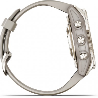 Смарт-годинник Garmin Epix Pro (Gen 2) Sapphire Edition, 42 mm Soft Gold with Light Sand Band (010-02802-11)