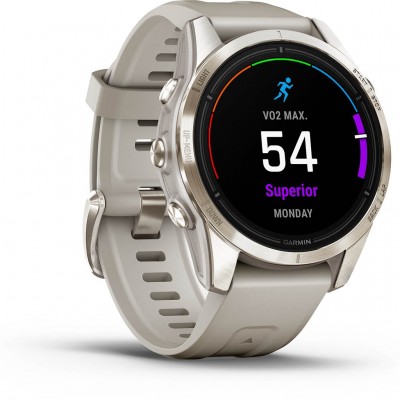 Смарт-годинник Garmin Epix Pro (Gen 2) Sapphire Edition, 42 mm Soft Gold with Light Sand Band (010-02802-11)