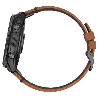 Смарт-часы Garmin Epix Pro (Gen 2) Sapphire Edition | 51 mm Carbon Grey DLC Titanium with Chestnut Leather Band (010-02804-30)