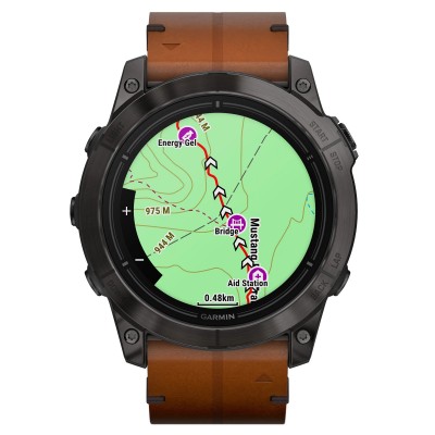 Смарт-часы Garmin Epix Pro (Gen 2) Sapphire Edition | 51 mm Carbon Grey DLC Titanium with Chestnut Leather Band (010-02804-30)