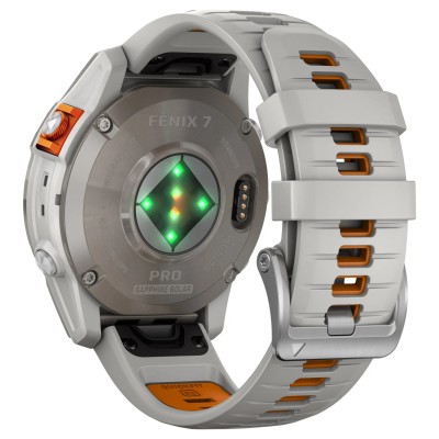 Смарт-годинник Garmin Fenix 7 Pro Sapphire Solar Edition, 47 мм Titanium with Fog Gray/Ember Orange Band (010-02777-20/21)